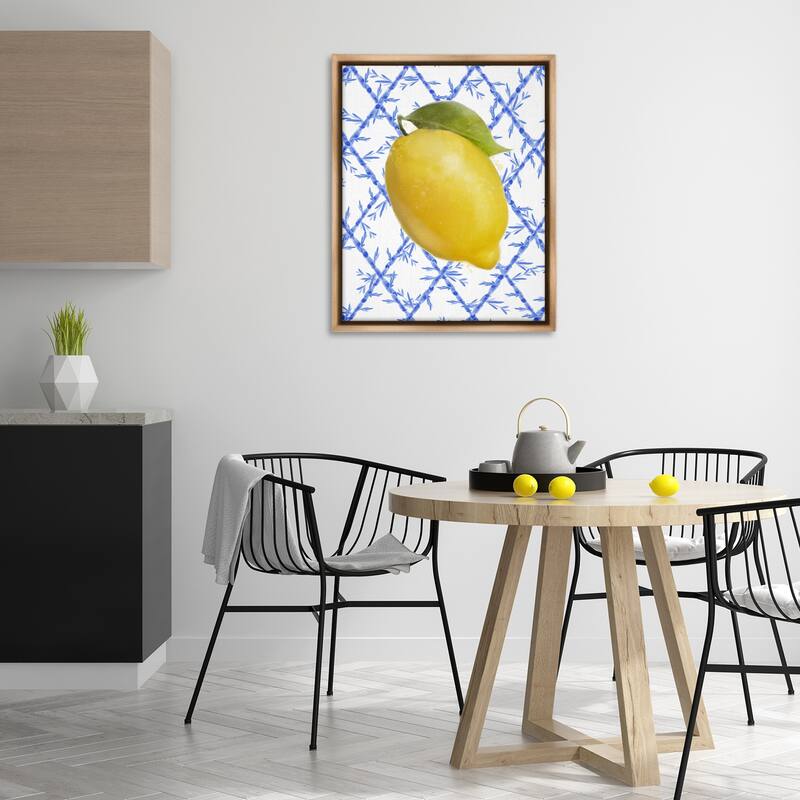 Stupell Lemon Over Bamboo Vines Framed Floater Canvas Wall Art Design By Matthew Piotrowicz
