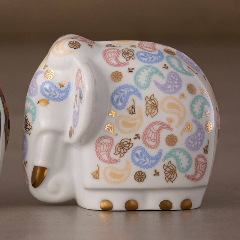 Paisley Gold Elephant Figurine