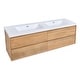 preview thumbnail 6 of 6, PROOX Modern 72in. Single Faucet Hole Floating Bathroom Vanity with Double Rectangular Integral Sink - 72"W x 20"D