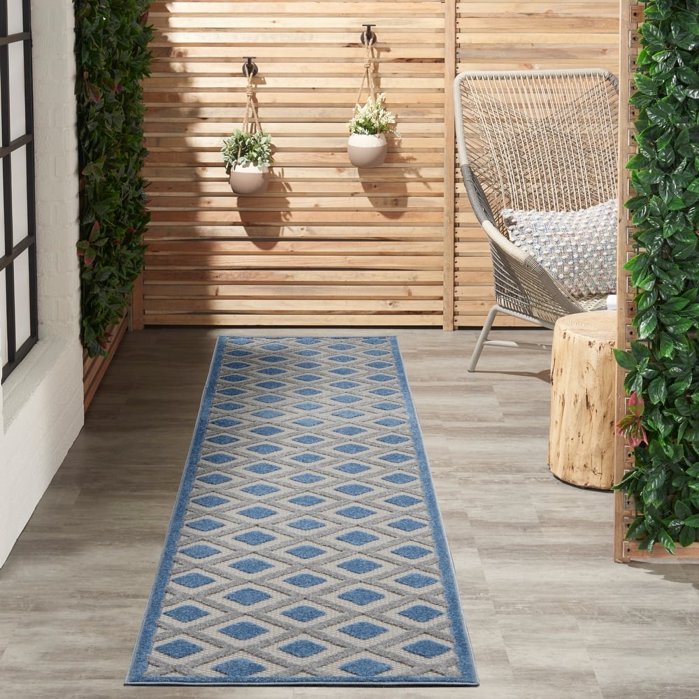 Nourison Aloha Indoor/Outdoor Modern Geometric Diamond Area Rug