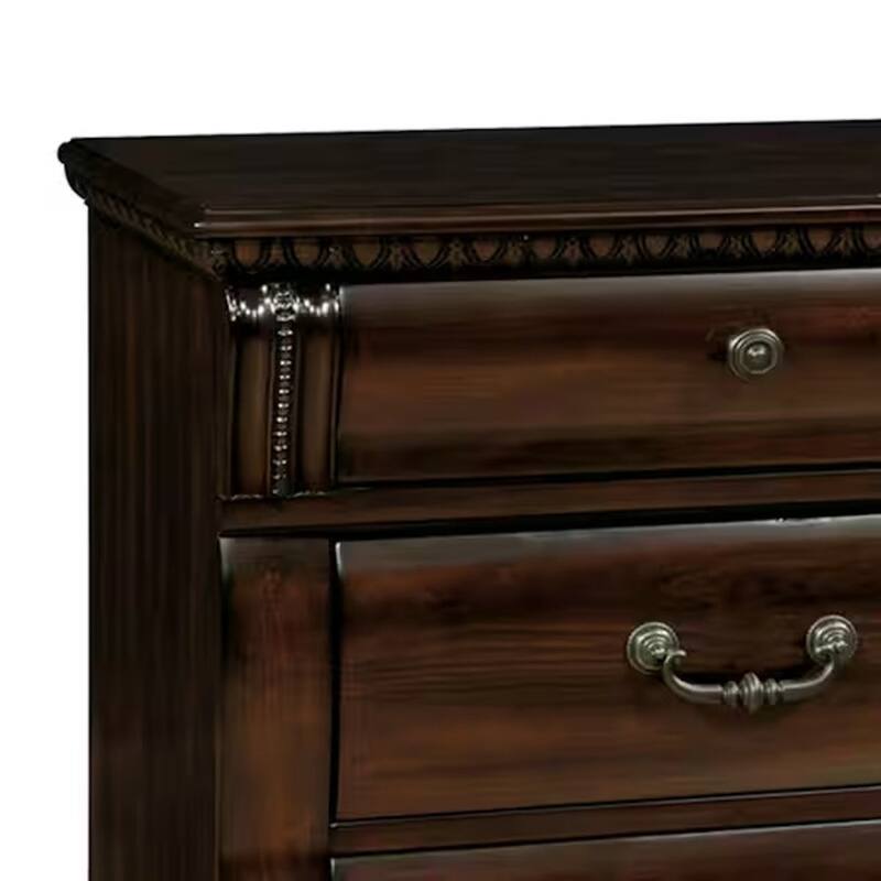 Transitional Nightstand - Cherry Finish with Felt-Lined Top Drawer