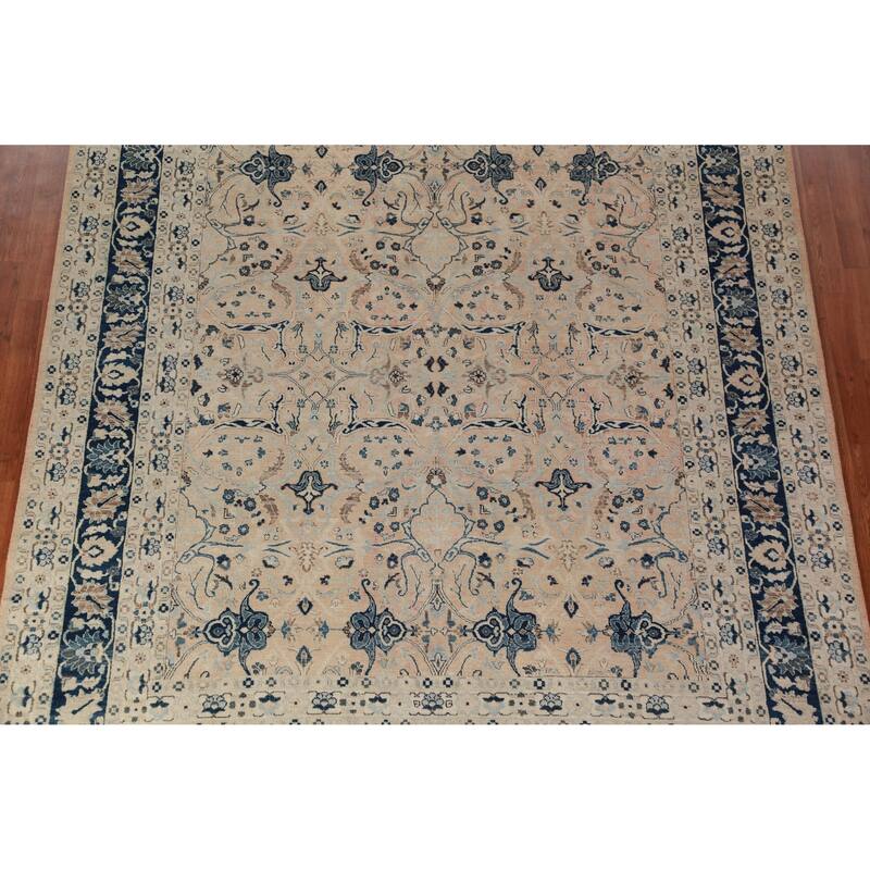 Hand Knotted Oriental 100% Wool Carpet Traditional All-Over Coral Ziegler Area Rug - 9' 7'' X 8' 2''