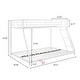 preview thumbnail 12 of 16, Metal Bunk Bed, Twin over Full Bunk Bed with Ladder, Heavy-duty Sturdy Metal Bedframe with Safety Guard Rails, CPC Certified