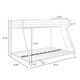 preview thumbnail 12 of 16, Twin over Full Bunk Bed with Ladder, Metal Bunkbeds Frame w/Guardrails