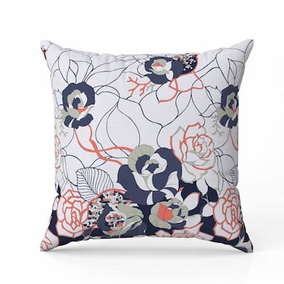 Regal Rose Retreat Faux Suede Reversible Throw Pillow Silver and Blue