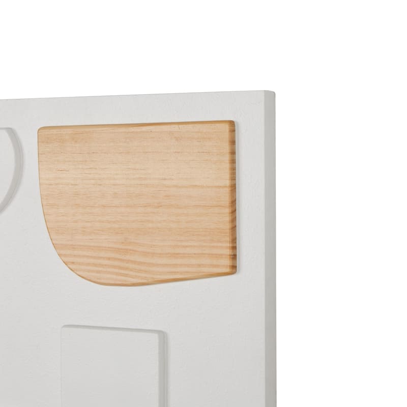Wood Geometric Dimensional Art Deco Shapes Home Wall Decor with Brown Accents - White - Roche River Decor