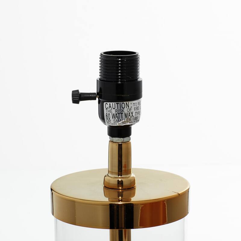 Metal Room Table Lamp with Clear Glass Body - Gold - CosmoLiving by Cosmopolitan