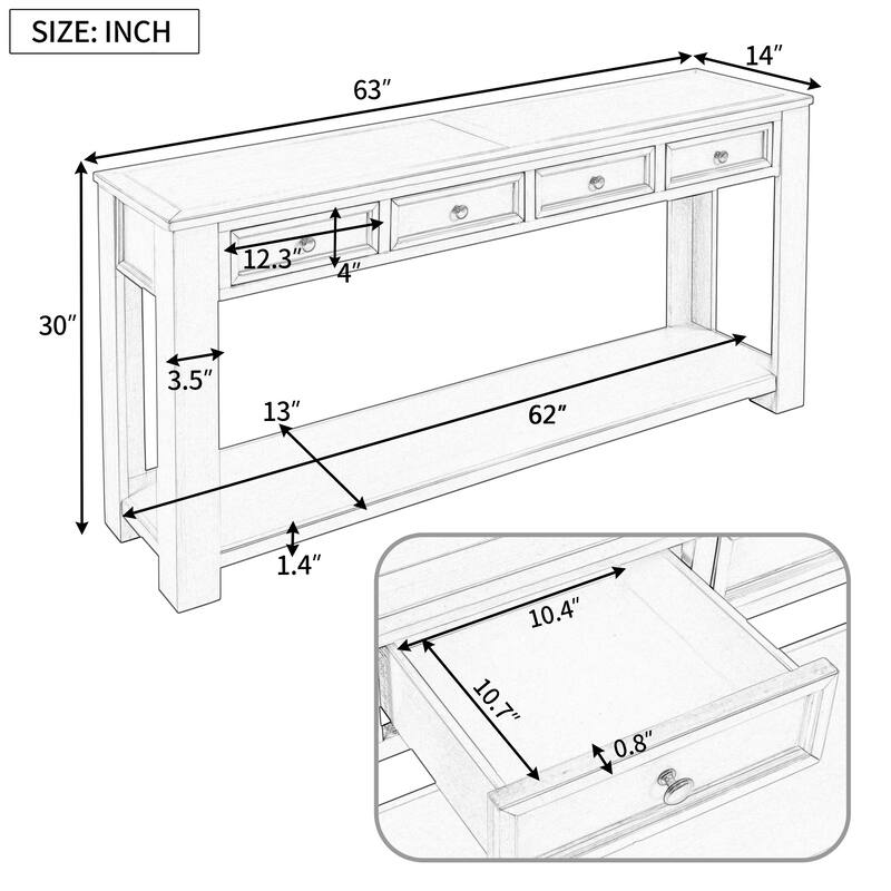 Console Table/Sofa Table with Storage Drawers