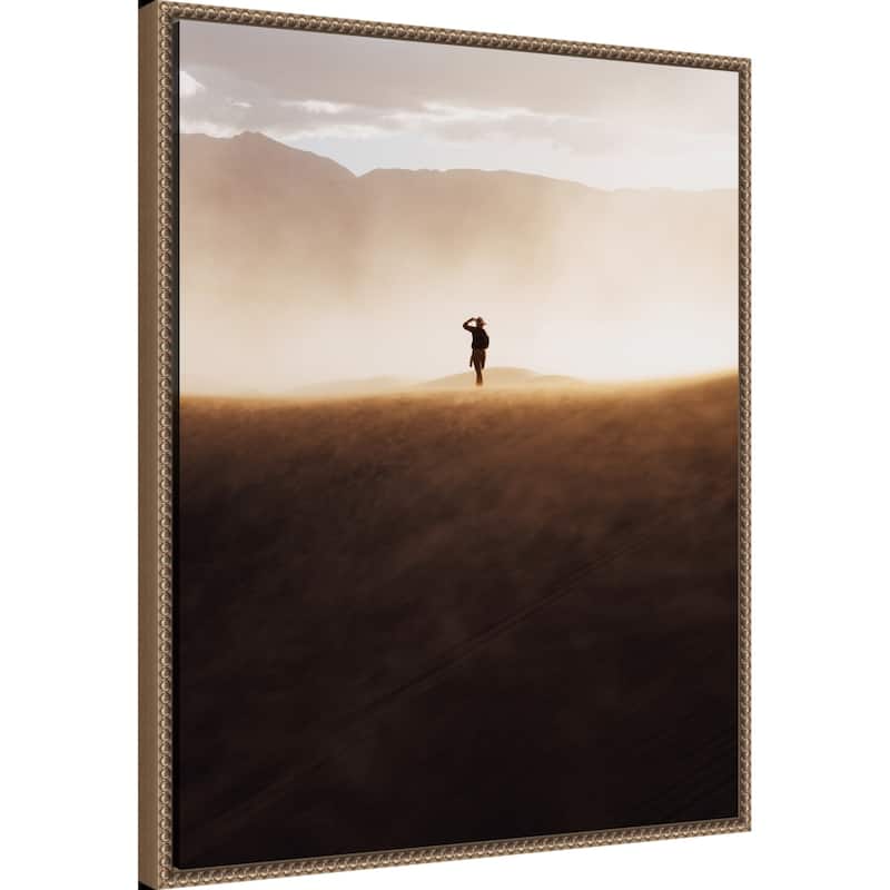 Death Valley Cowboy by Death Valley USA Witold Framed Canvas Wall Art Print - Sylvie Beaded Gold