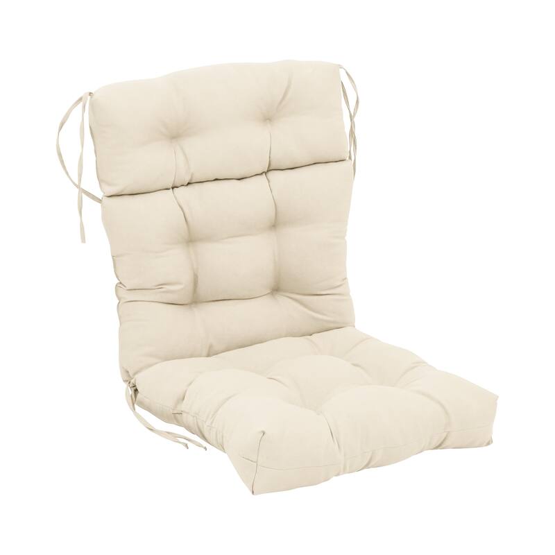 Multi-Section Tufted Twill Seat/Back Chair Cushion (Multiple Sizes) - 22 x 45 - Natural