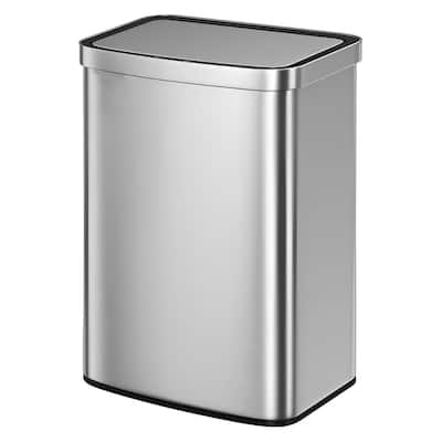 Plastic Steel 13-Gallon Motion Sensor Lid Kitchen Trash Can