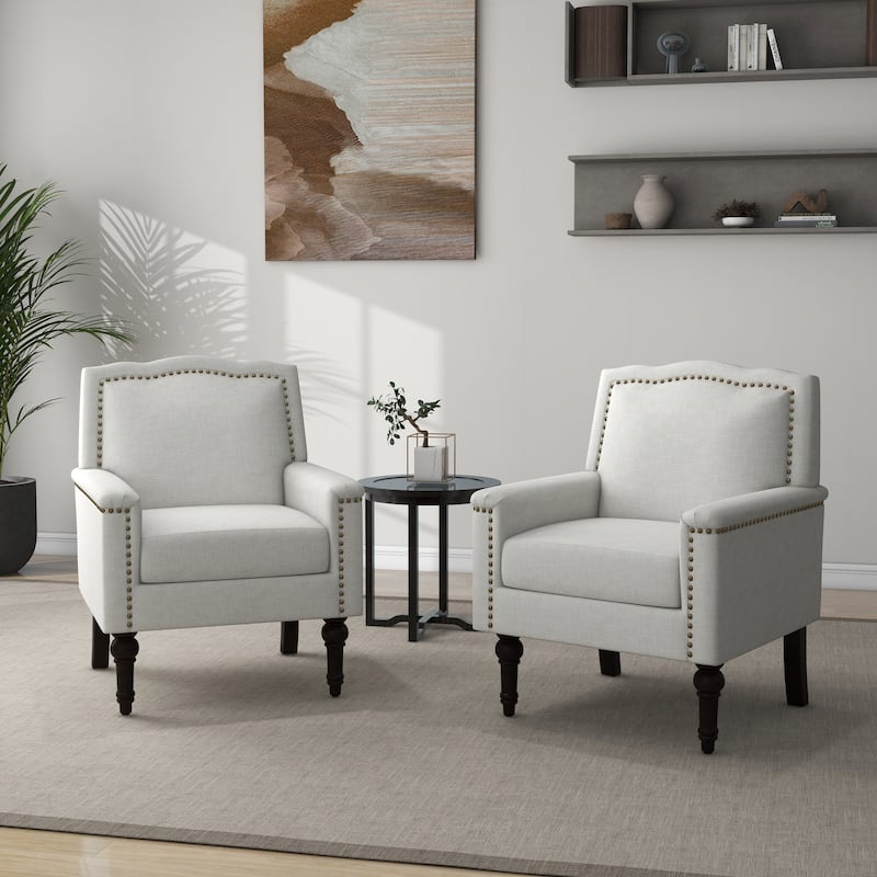 Upholstered Armchair with Nailhead Trims Accent Chair