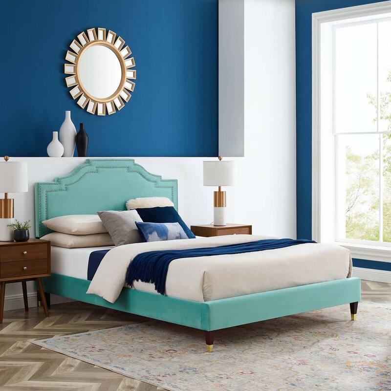 Adelaide Performance Velvet King Platform Bed