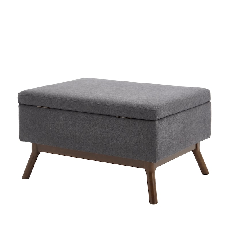 Mid-century Modern Square Coffee Table, Storage Ottoman with Flip Top, Shoe Bench with Hidden Storage Compartment