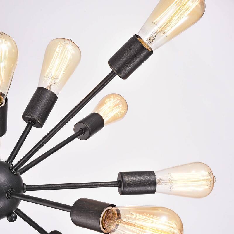 Lorena Sputnik Antique Black 15-Light Industrial Pendant Chandelier