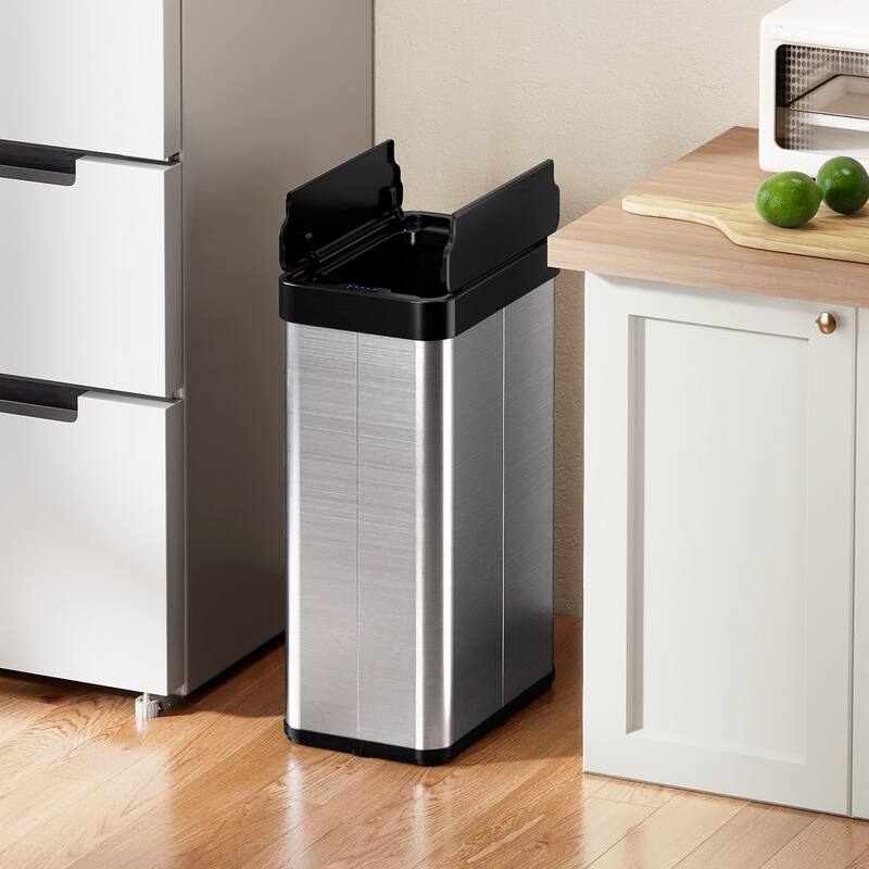 Gymax 16 Gallon Trash Can w/Wing Lids for Bedroom Bathroom Kitchen