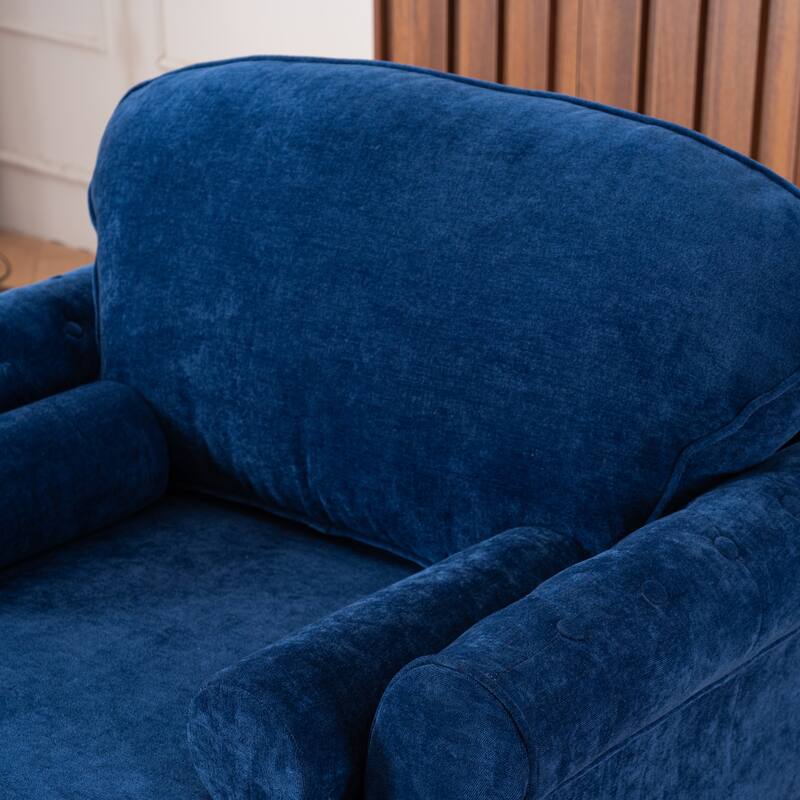 Oversized Chaise Lounge Indoor,Chenille Single Sofa Bed with Wide Seat,Upholstered Lazy Sleeper Armchair