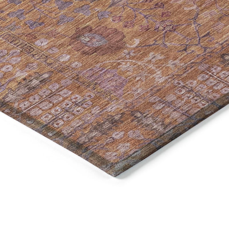 Machine Washable Indoor/ Outdoor Traditional Classic Chantille Rug