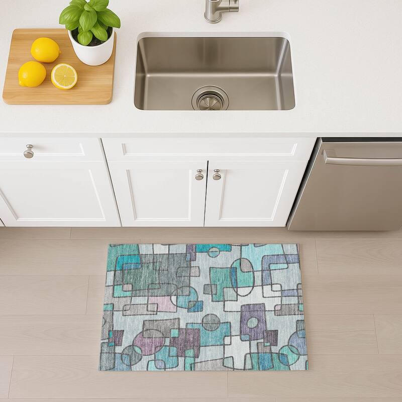 Machine Washable Indoor/ Outdoor Contemporary Prenner Chantille Rug