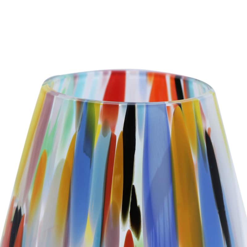 NOVICA Carnival Confetti, Handblown Recycled glass vase (9 inch)