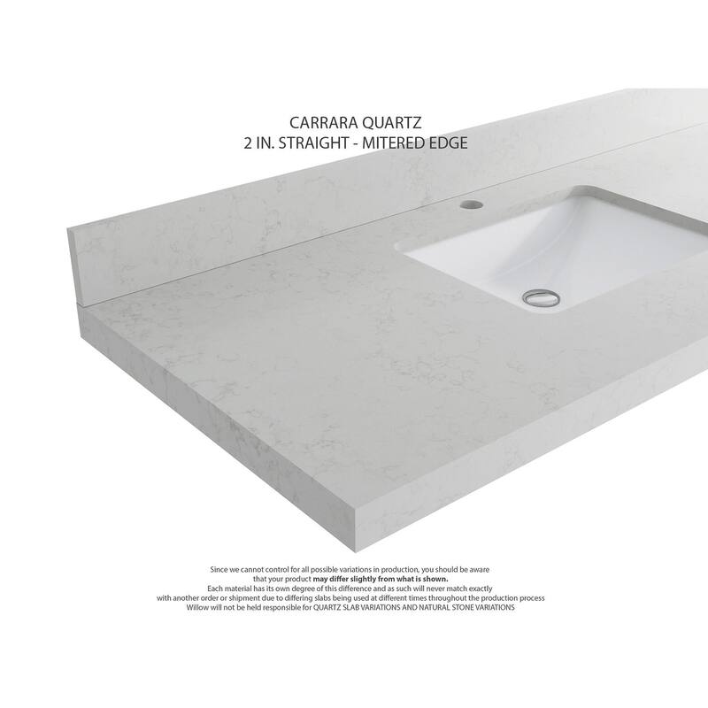 Willow Collections 36 x 22 Charlotte D Right Offset Sink Bathroom Vanity with Countertop