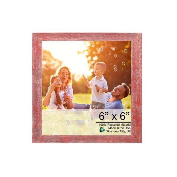 6” X 6” Rustic Farmhouse Red Wood Frame 6” X 6” Rustic Farmhouse Red Wood Frame