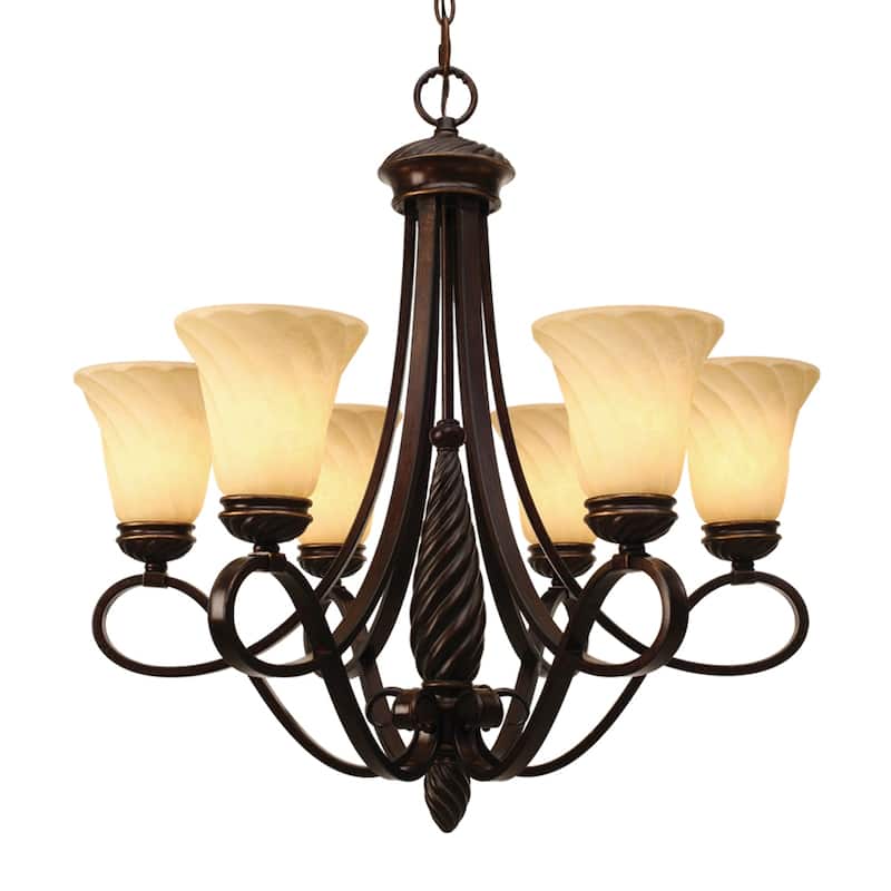 Golden Lighting Torbellino Bronze Steel/Glass 6-light Chandelier
