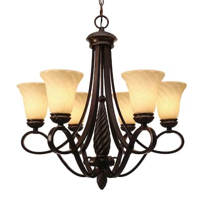 Golden Lighting Torbellino Bronze Steel/Glass 6-light Chandelier