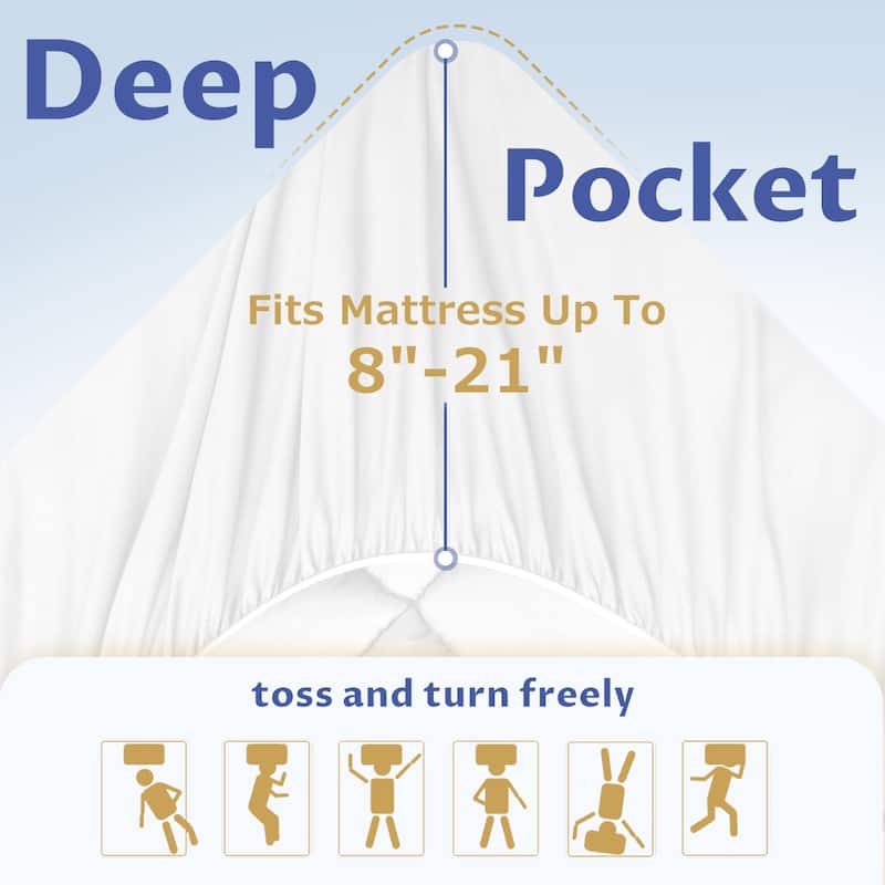 Soft Washable Embossed Square Pattern Fitted Mattress With Deep Pocket