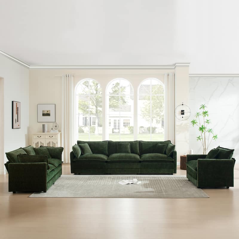 Cloud Chenille Upholstered Modular Sectional Sofa with DIY Combination Design