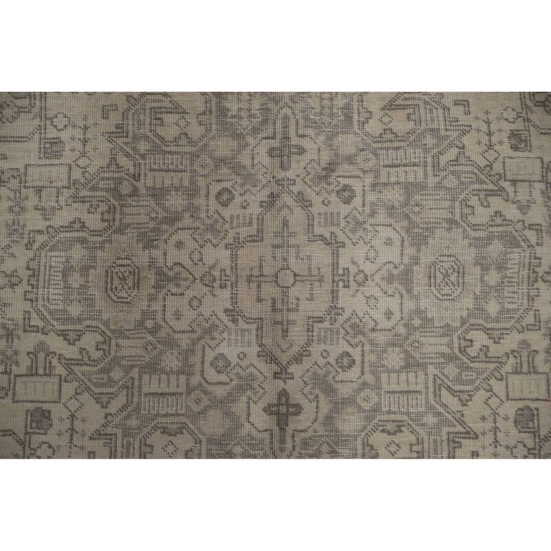 Hand Knotted Oriental 100% Wool Carpet Traditional Floral Beige & Ivories Tabriz Area Rug - 9' 8'' X 6' 5''