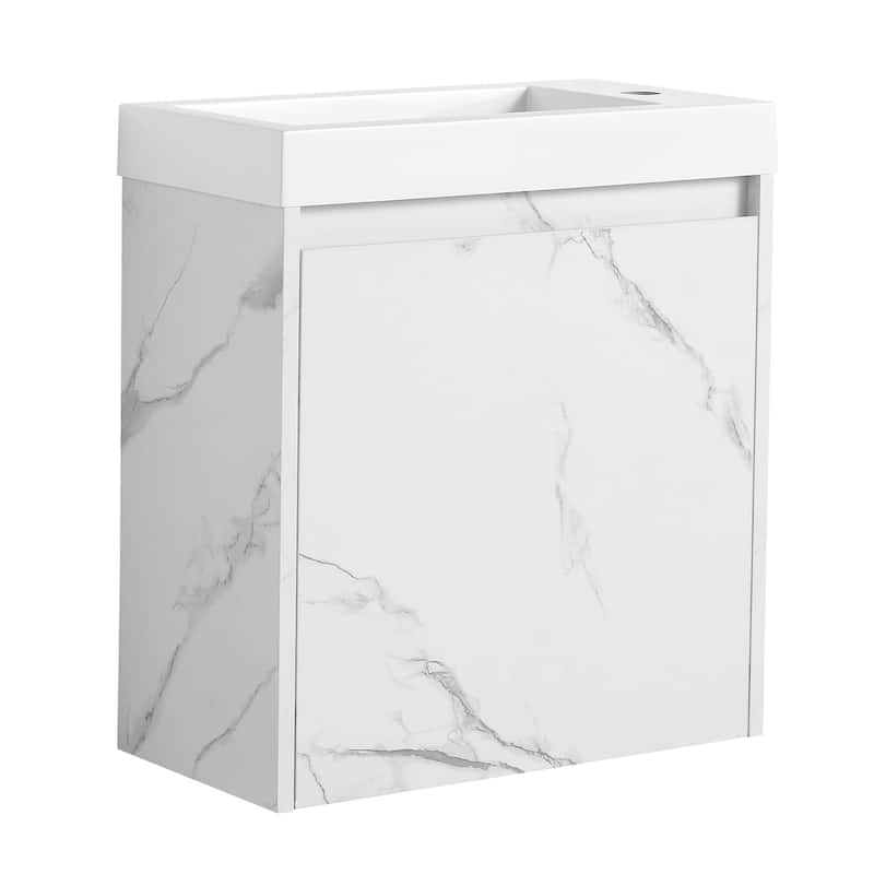 Topcraft Wall Mounted Bathroom Vanity with Sink - White - 20"