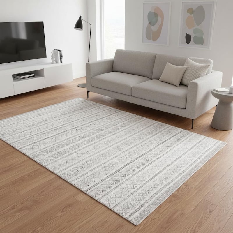 HomeRoots Geometric Modern Rectangle Area Rug - 5' X 8'