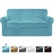 preview thumbnail 38 of 58, Subrtex Sofa Cover Stretch Slipcover with Separate Cushion Covers Sofa - Smoky Blue