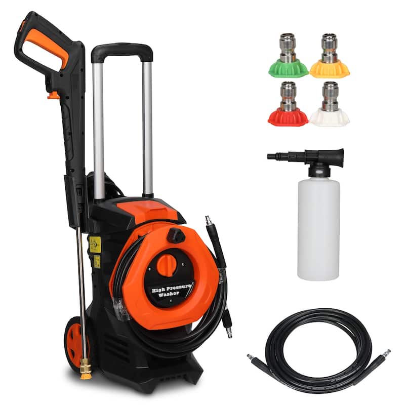 1800W 3380PSI 2GPM Powerful Electric Pressure Washer - Orange - Orange