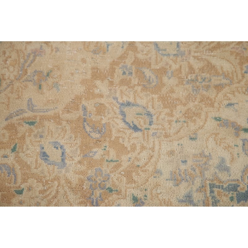 Hand Knotted Oriental 100% Wool Carpet Traditional Floral Peach Mashad Area Rug - 12' 7'' X 9' 4''