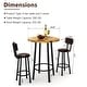 preview thumbnail 10 of 8, 3 Piece Pub Dining Set, Kitchen Counter Height Bistro Set, Round Bar Table and 2 Stools for Living Room and Small Space