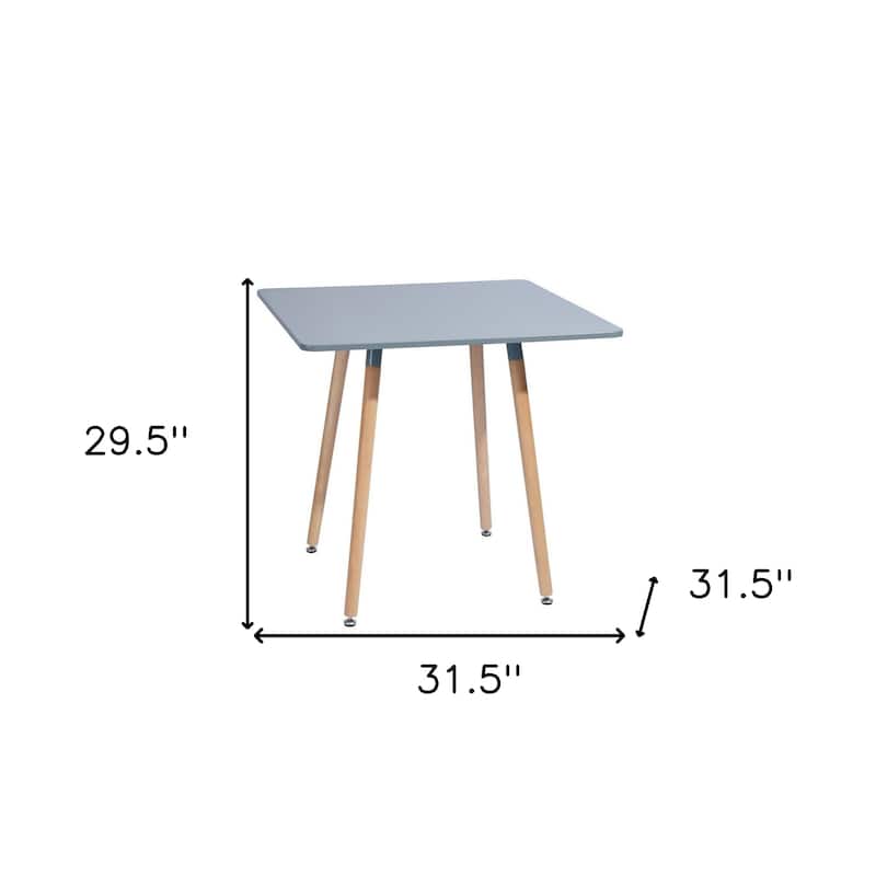 HomeRoots 32" Gray and Natural Wood Square Dining Table - 31.50 in. x 29.50 in. x 31.50 in.