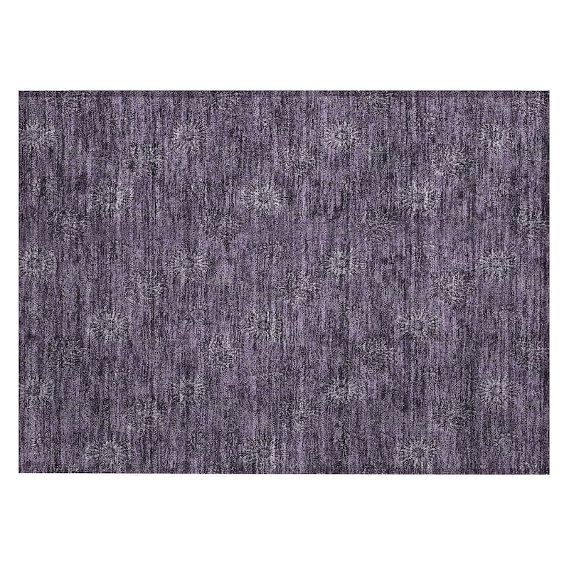 Machine Washable Indoor/ Outdoor Chantille Floral Burst Rug