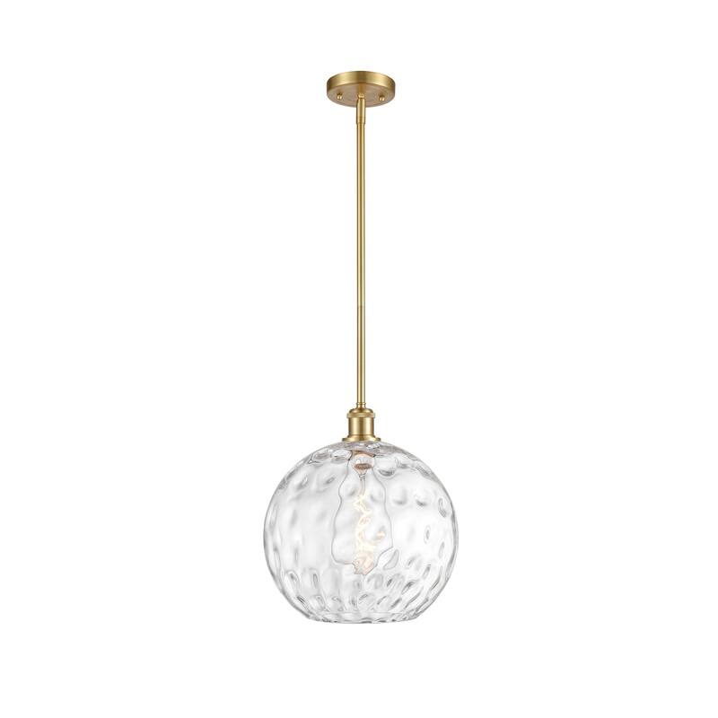 Innovations Lighting Athens Water Glass 1 Light 12" Mini Pendant - Satin Gold