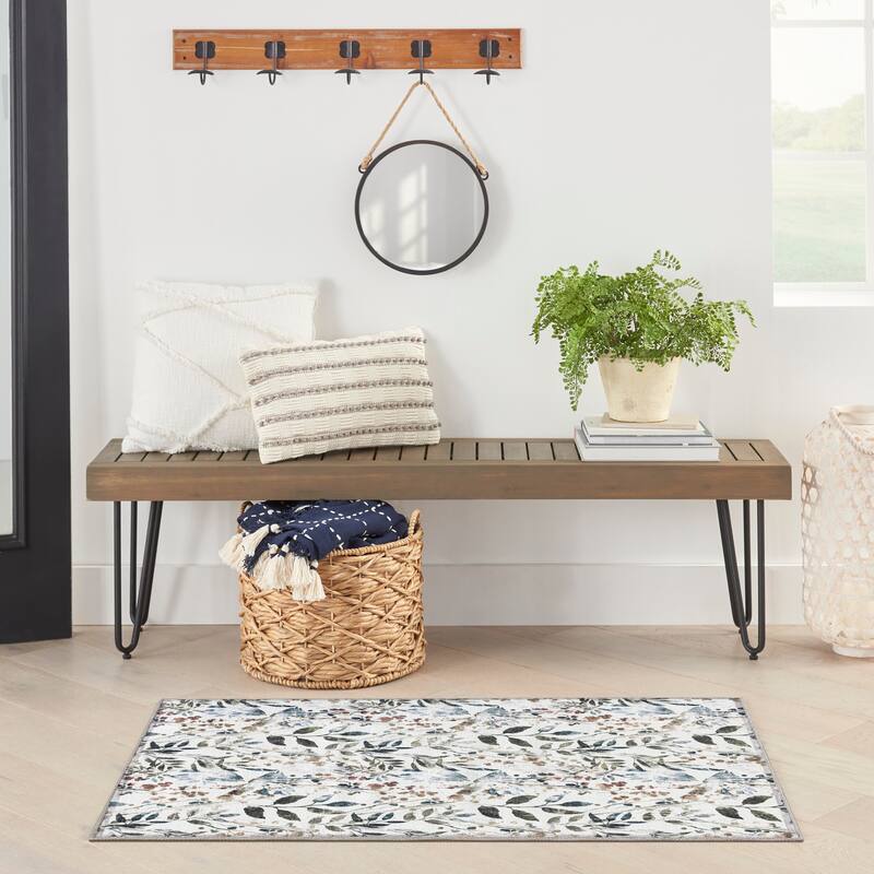 Nourison Washables Indoor Multicolored Floral Area Rug