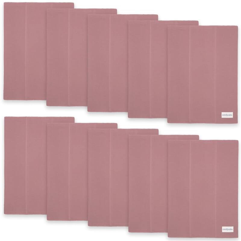 Cotton Burp Cloth Extra Absorbent Burp Cloth by Comfy Cubs - Mauve - Pack of 10