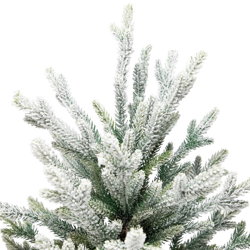 Real Touch™ Medium Flocked Snowcap Grove Fir Artificial Christmas Tree - 6.5’ - Unlit - 6.5 Foot