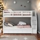 preview thumbnail 2 of 17, Modern Twin Over Twin Bunk Bed With Three Drawers And Solid Construction For Bedroom,Kids