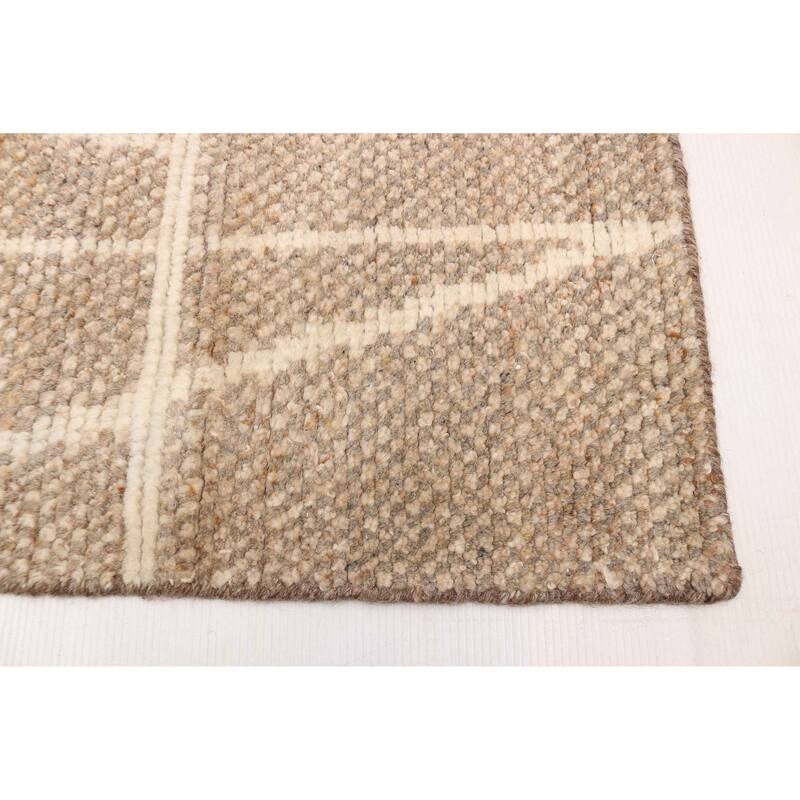 ECARPETGALLERY Hand-knotted Tangier Brown Wool Rug - 8'2 x 9'11