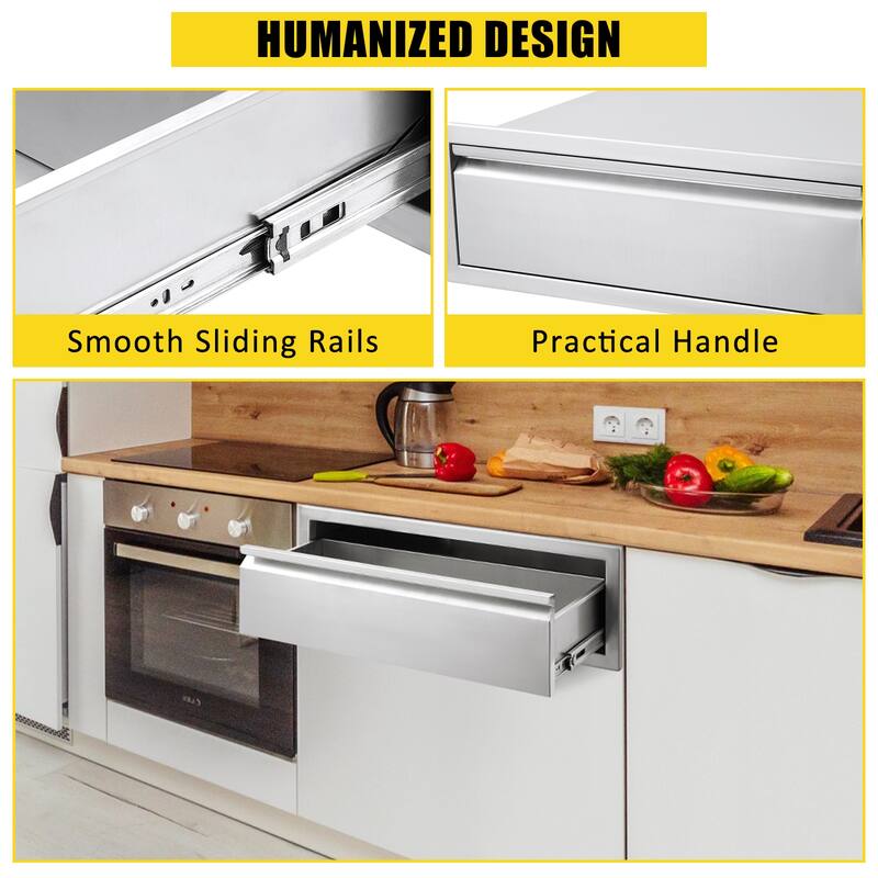 Outdoor Kitchen BBQ Access Drawers, 30W x 10H x 23D Inch - 30W x 10H x 23D Inch