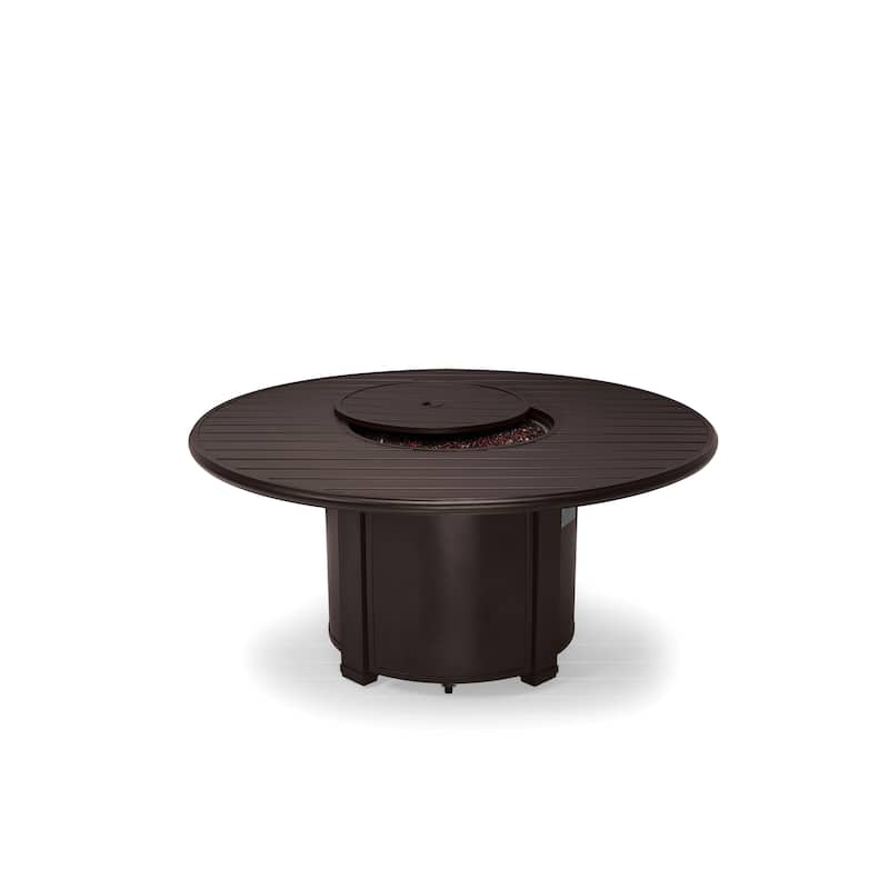 Winston Fire Tables 54-inch Round Slat Top Fire Table - Brown