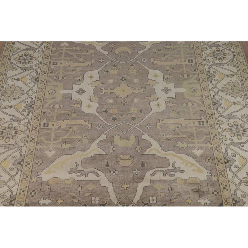 Oushak Indian Large Rug Hand-Knotted Wool Carpet - 10'0"x 13'8"