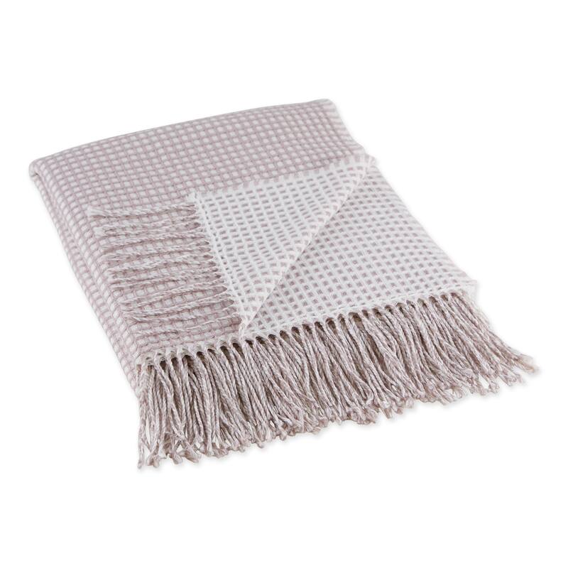 DII Black & White Waffle Knit Throw
