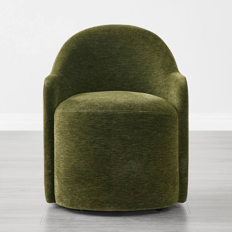 Spruce & Spring Modern Swivel Dining Chair with Hidden Wheels & Arm